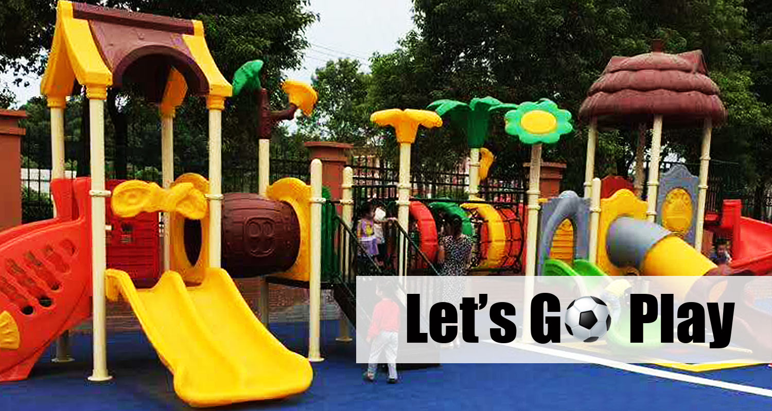 Plastic Backyard Playground with Metal Swing Sets