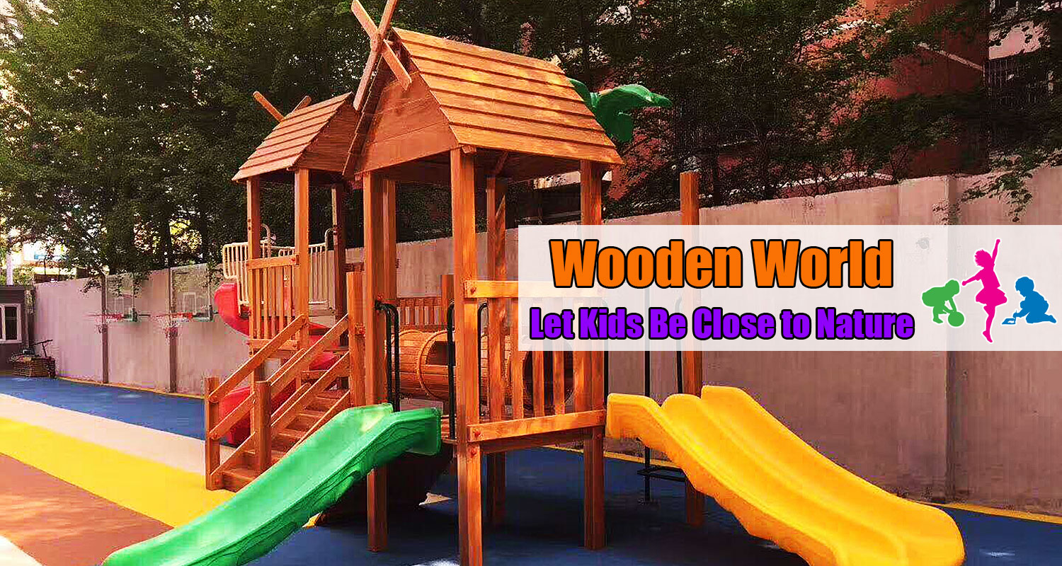 Natural Outdoor Wooden Playground Equipment for Sale