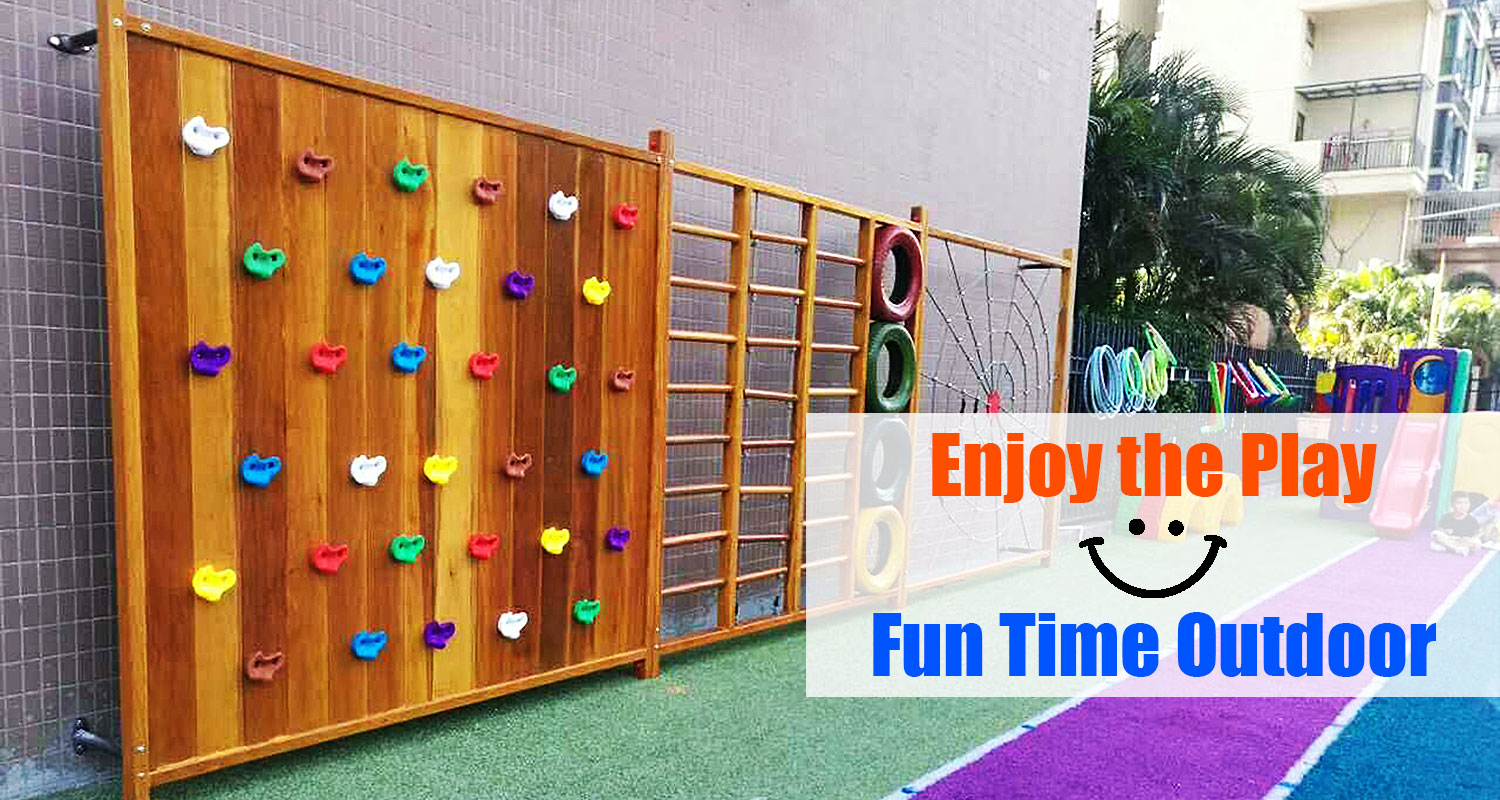 Outdoor Wooden Play Frame for Kids 3-12 Years